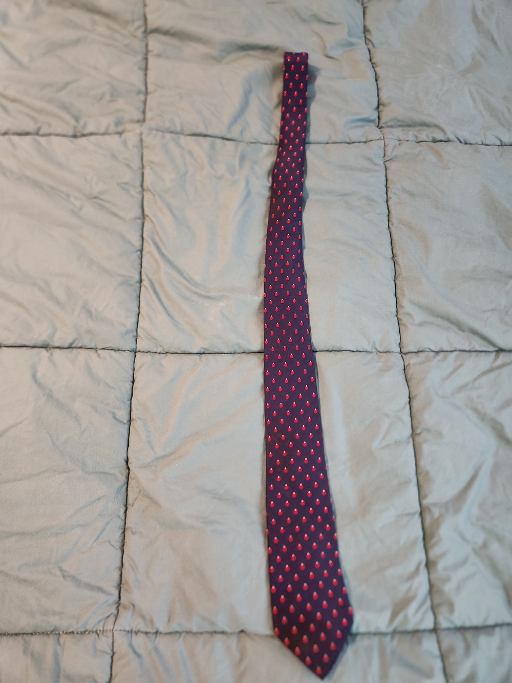 Pierre Cardin Navy Tie with Pink Teardrop Dots